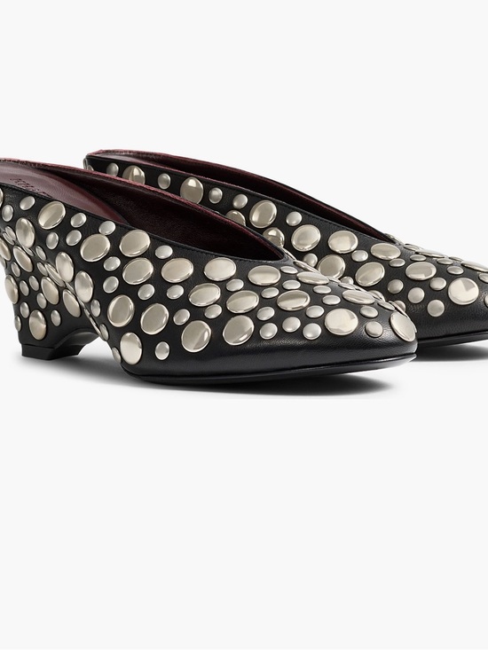 KHAITE Shoes - Khaite Cloak Mules Studded Black  7.5